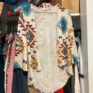 Youth/kids Western vintage print cardigan